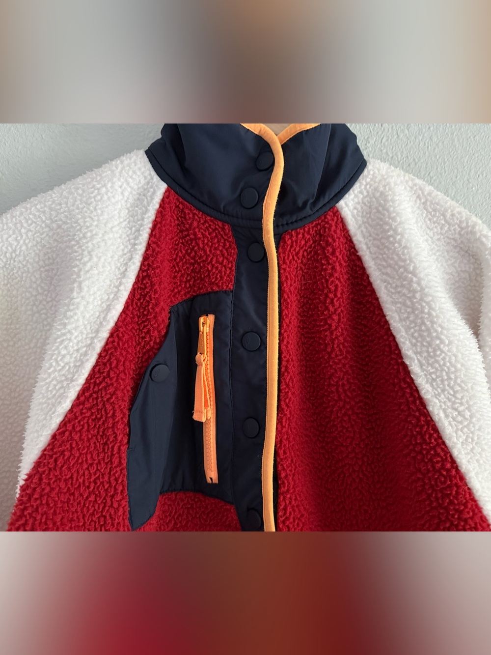 Free People Movement Hit The Slopes Colorblock Fleece Pullover S Red Sport Color - Picture 6 of 9